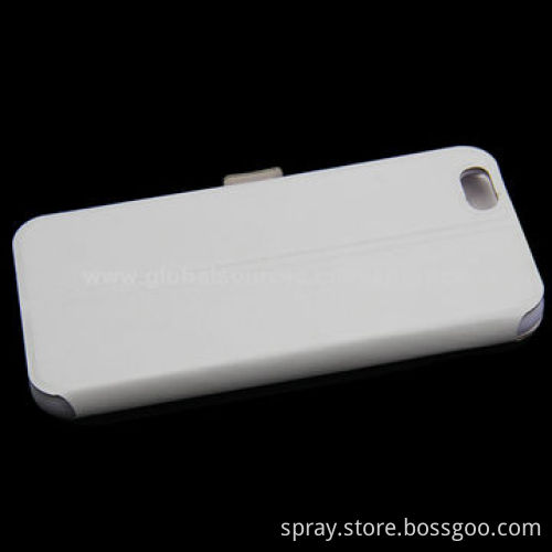 White Stand Folio Leather Cases for iPhone, Interior TPU/PC Holder with Magnetic Closure